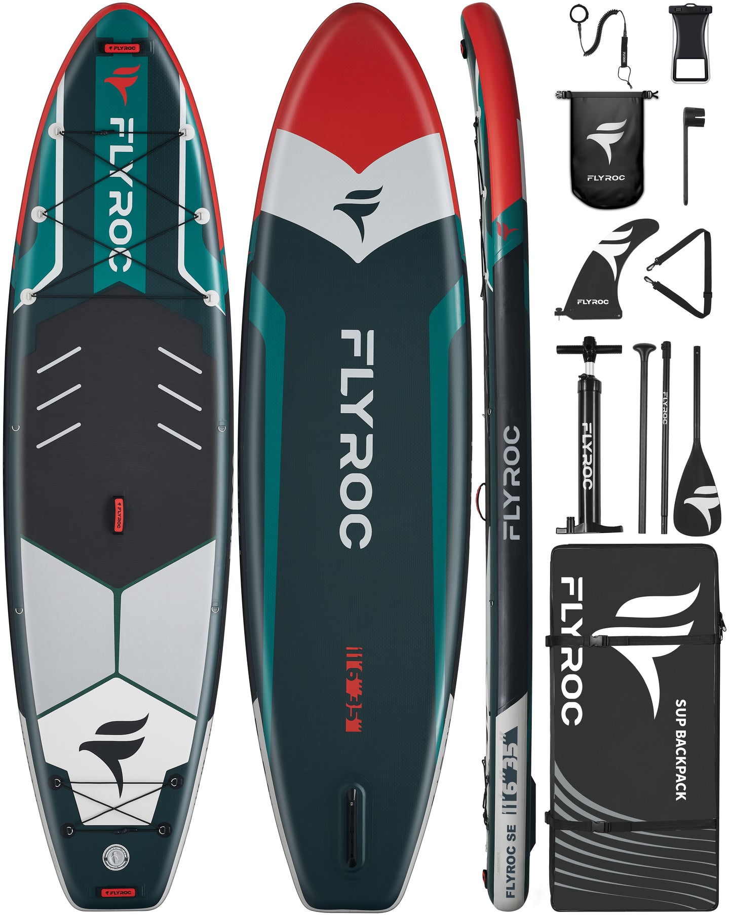 11'6x35'' Extra Wide Inflatable Paddle Board, Green