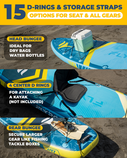FLYROC 11'6x35'' Extra Wide Inflatable Paddle Board, Blue