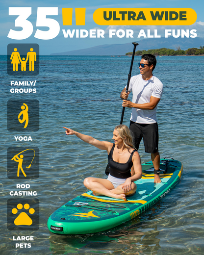 FLYROC 11'6x35'' Extra Wide Inflatable Paddle Board，Green