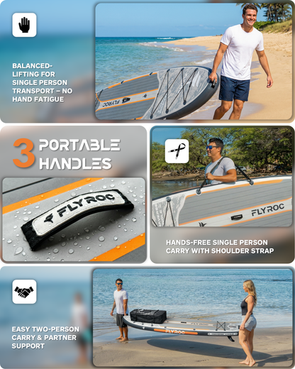 Flyroc 11'6x35'' Extra Wide Inflatable Paddle Board, Jungle Gray