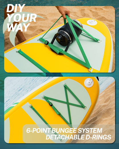 11’x35 Extra Wide Inflatable Paddle Board, yellow