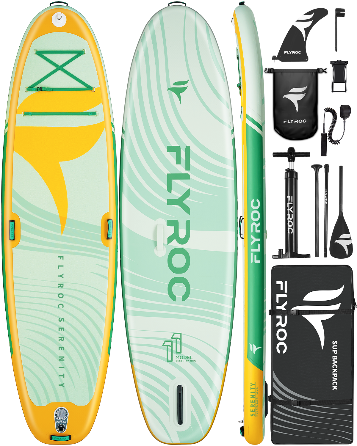 11’x35 Extra Wide Inflatable Paddle Board, yellow