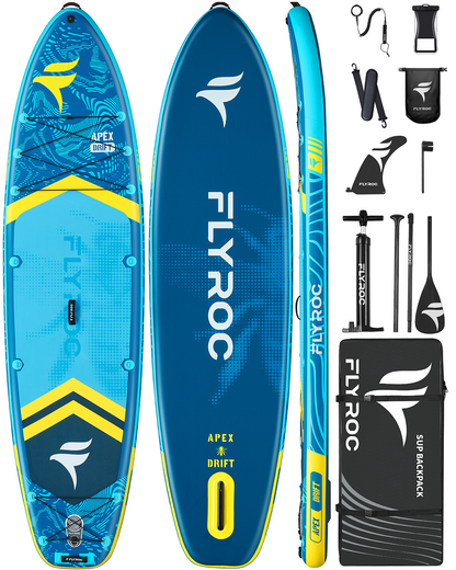 FLYROC 11'6x35'' Extra Wide Inflatable Paddle Board, Blue